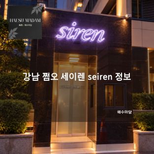 강남 쩜오 세이렌 seiren 정보 | 삼성동·선릉·코엑스 | 가격·시스템·후기